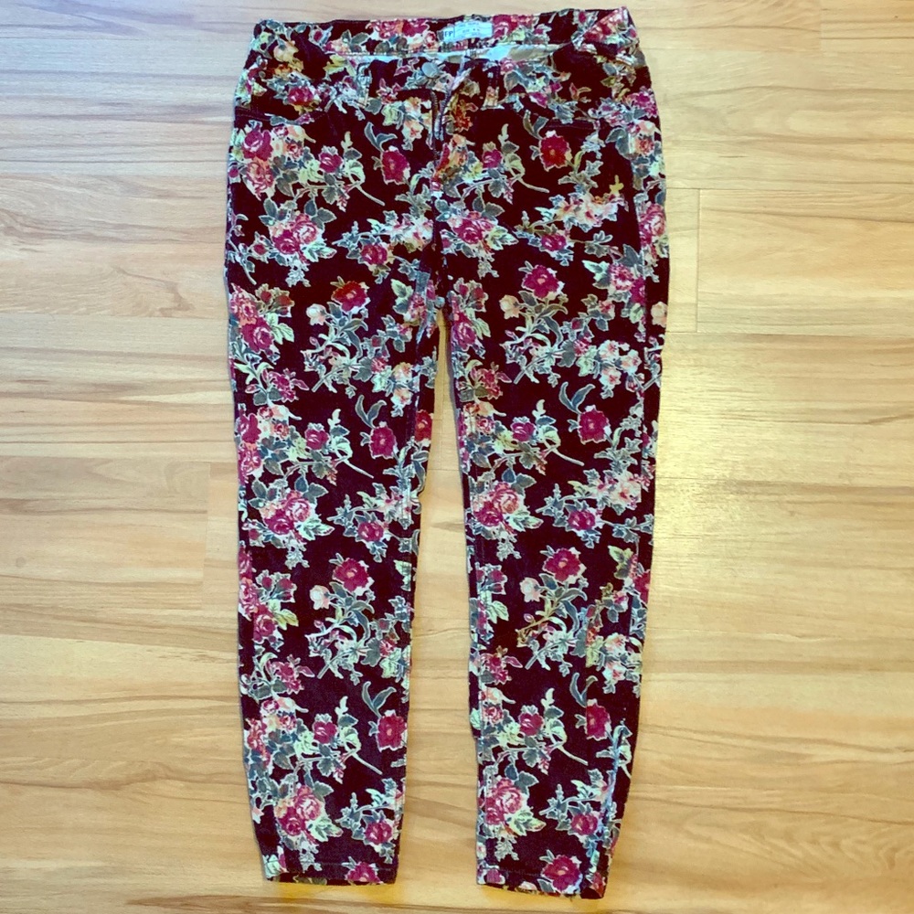Free People Floral Corduroy Pants
